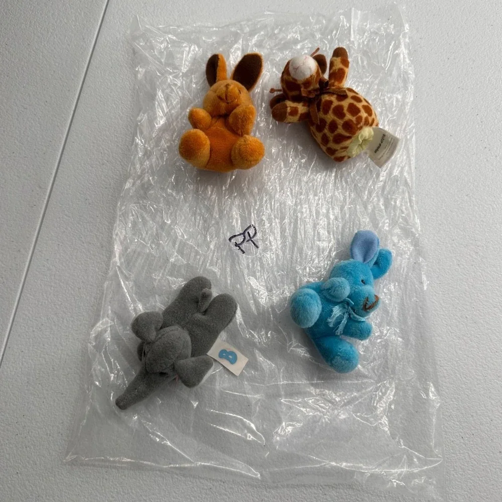 Set‎ Of 4 Carters & Playmates Toys Plush Animals - Elephant Giraffe Bunnies Set